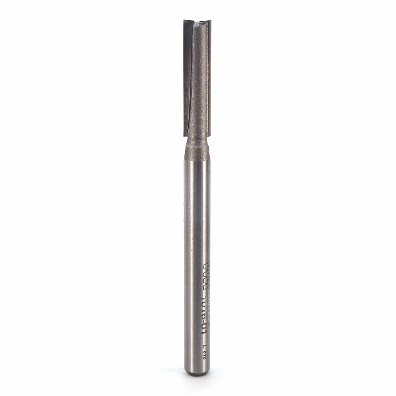 Double Flute Straight Cut Router Bit - 1/4" SH - Diameter:1/4" - Cutting Length:1" - Overall Length:3-1/4"